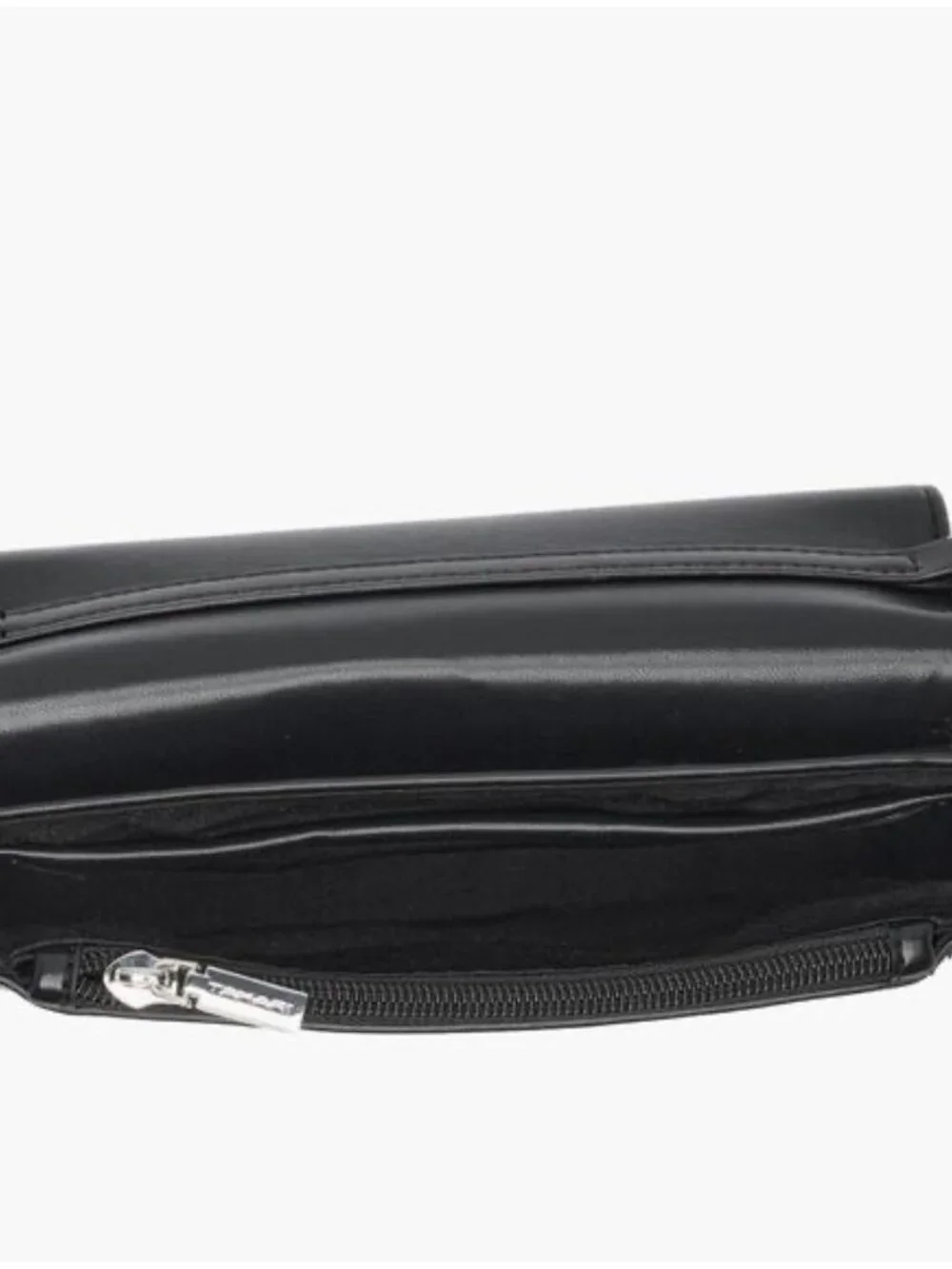 Tahari Essex St Sling Bag Small Black Emboss Stripe Faux Leather Belt